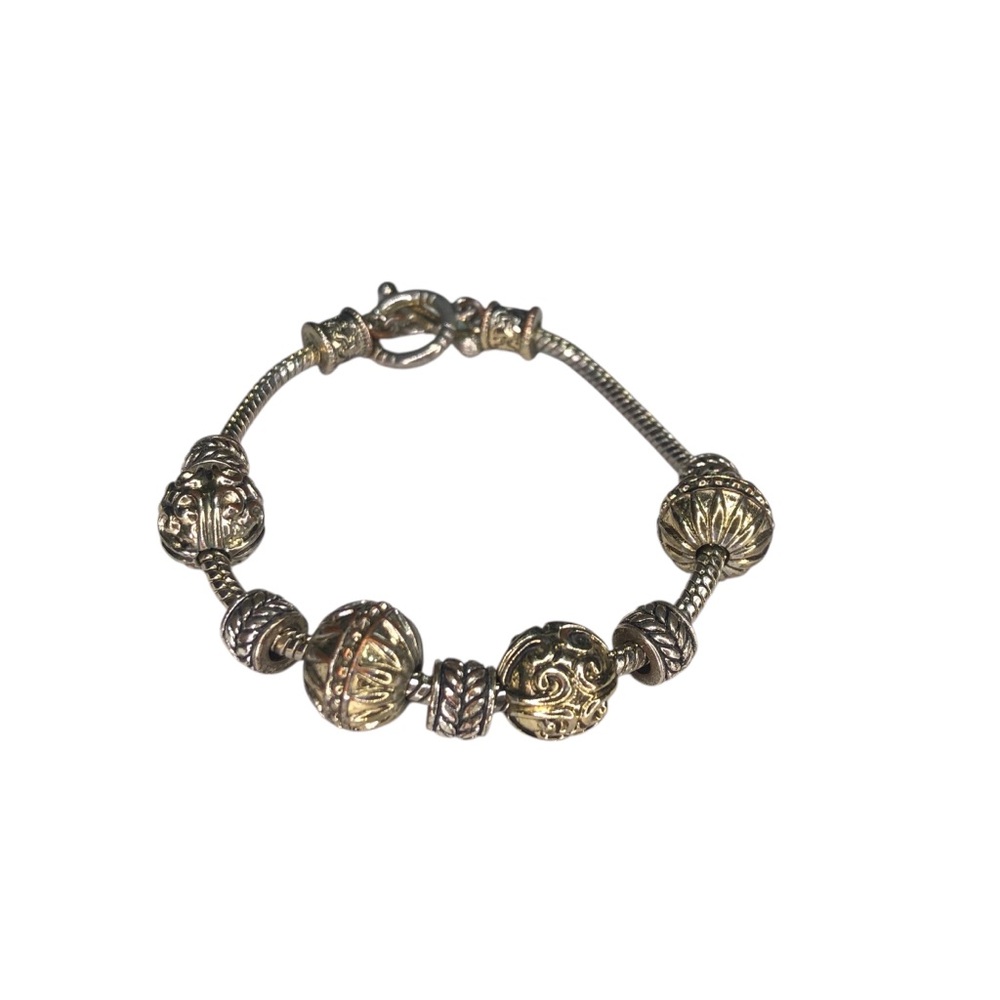 Beaded Snake Toggle Clasp Bracelet 8”